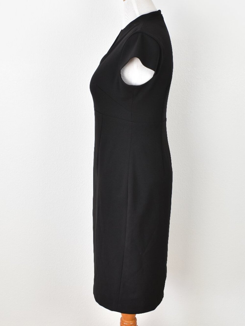 Calvin Klein Cap Sleeve V-neck Sheath Dress Black - 12 - Picture 5 of 9